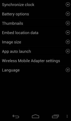 Android OS 1 Vis innstillingene for Wireless Mobile Utility.