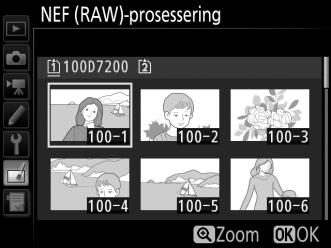 (RAW)-bilder tatt med dette kameraet. 2 Velg et fotografi.