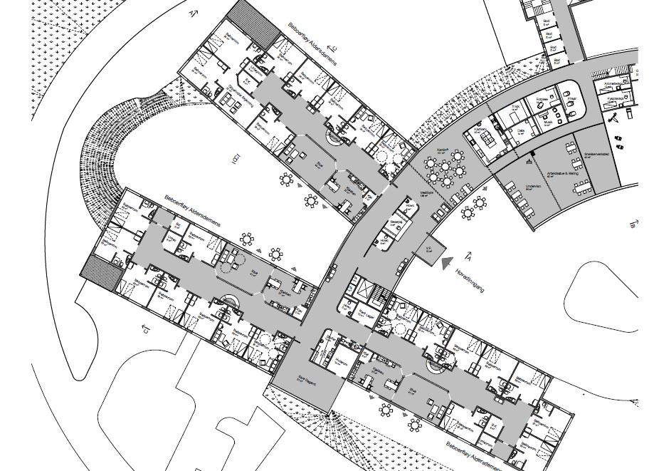 Lage et anlegg som i sin fysiske utførelse er fokusert på at omsorgspersonell og administrasjon får gode og fremtidsrettede arbeidsplasser som gjør dem i stand til å utføre sitt arbeide rasjonelt og