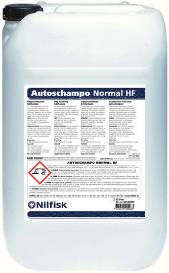 62545412-5 liter 62545213-25 liter AUTOSHAMPO NORMAL HIGH FOAM Høytskummende effektiv shampo for høytrykksvask av tyngre biler, gårds og entrepenørmaskiner.