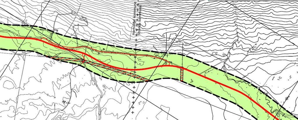 8.3 Tilhøvet til reguleringsplaner og offentlege planer 8.3.1 Tilhøvet til plan for oppgradering av Fv60 Tomasgard Røyrhus bru Fylkesveg 60 gjennom Hornindal har for det meste låg standard.