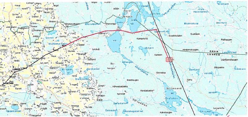 Statnett skriver i en e-post til Lunner kommune følgende: «Etter at den gamle ledningen ble revet har Statnett beholdt de klausulerte rettighetene i traseen, fordi disse rettighetene i utgangspunktet