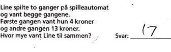 Tekstoppgaver Tekstoppgaver er regneoppgaver der tekst definerer oppgaven. Lesing er direkte involvert i tekstoppgaver, og derfor ble også denne type regneoppgaver undersøkt (Reikerås, submitted-a).