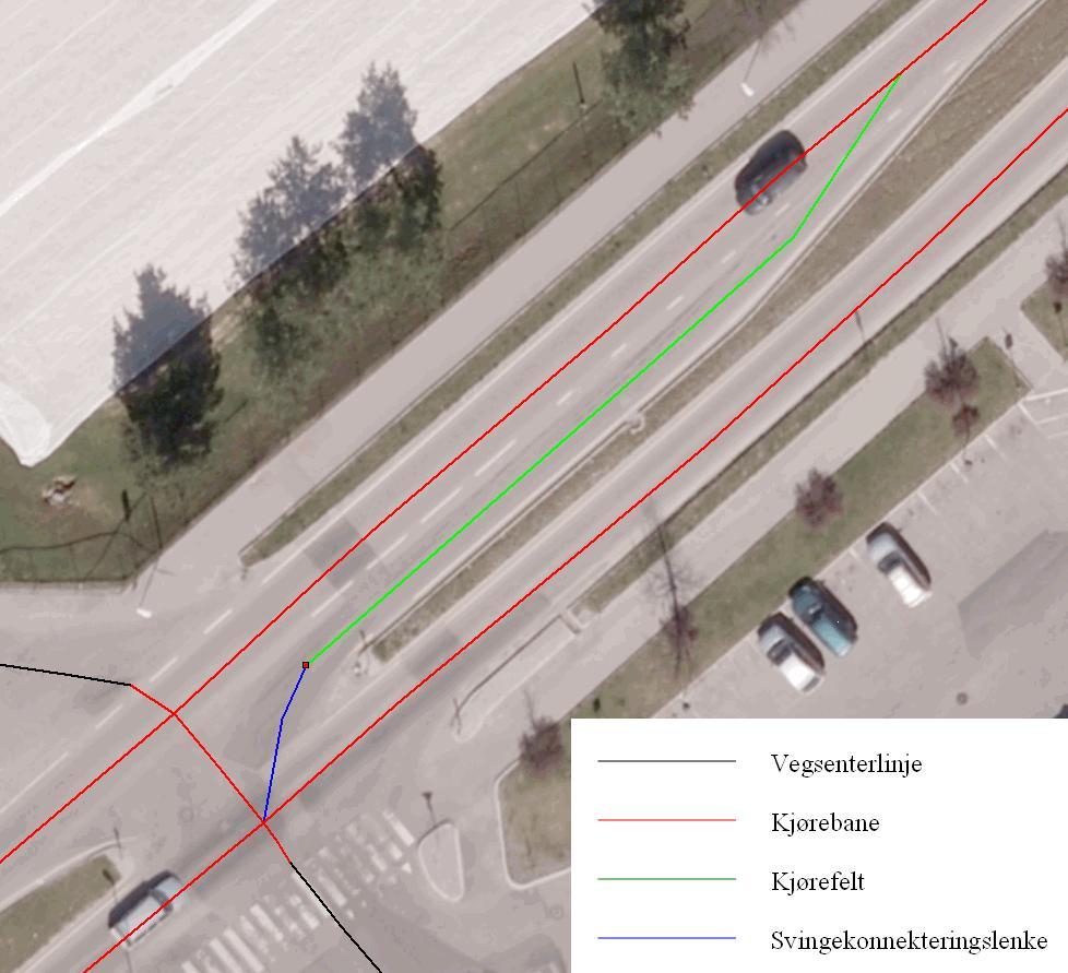 SOSI Del 3 Produktspesifikasjon for FKB Vegnett Side 13 av 33 Figur 6: Viser typisk bruk av kjørefelt der hver kjørebane har flere felt.