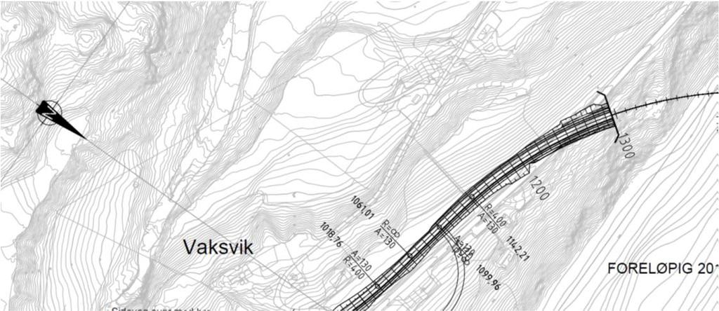 4.1.4 Påhugg Vaksvik (Alternativ B3) Tunnelpåhugg for Alternativ B3 i Vaksvik er ikke vurdert ved befaring, og må vurderes nærmere i neste planfase dersom det gås videre med dette vegalternativet.