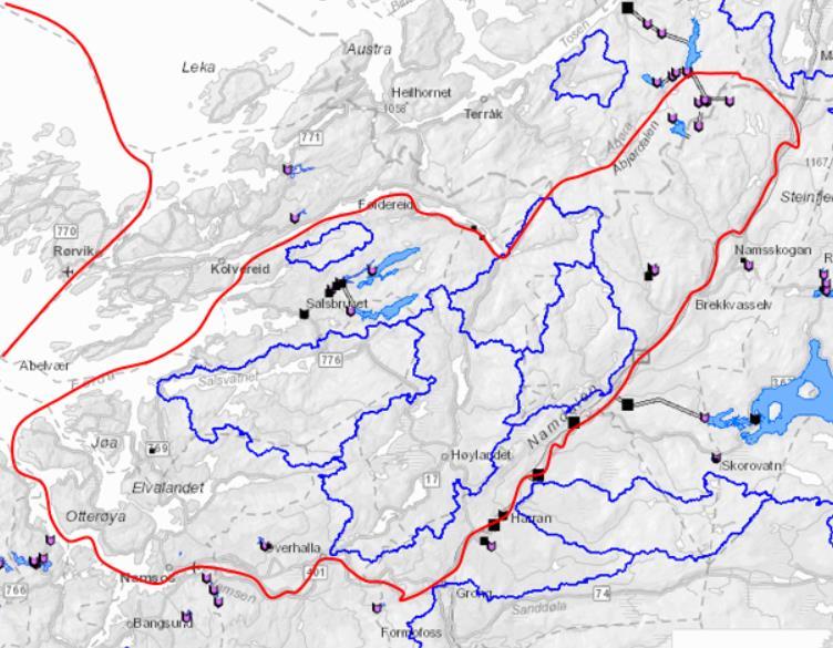 3.2 Utbygginger i Vestre Namdal reinbeitedistrikt 3.2.1 Kraftanlegg i distriktet Vannkraft Det er relativt lite utbygd større vannkraft i Vestre Namdal reinbeitedistrikt.