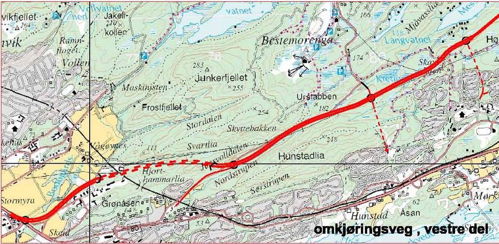4.3.6 Forkastede alternativer En omkjøringsvei fra Stormyra/Bodøelv til Vikan er utredet tidligere (Scandiaplan 1981).
