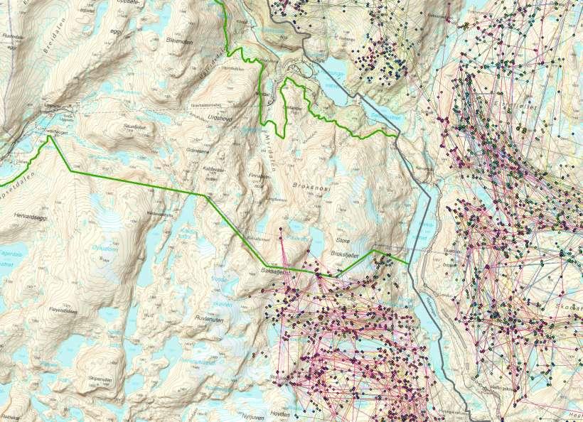 GPS-posisjonar i grensefjella mellom