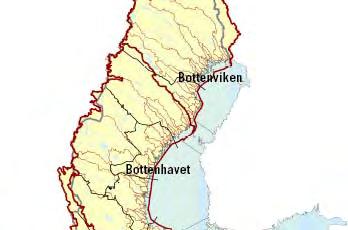 3. Vanndirektivet i Sverige 119 hovednedbørsfelt gruppert tinn if fem vanndistrikt med utgangspunkt i store havsbassenger utenfor kysten, der egentlige