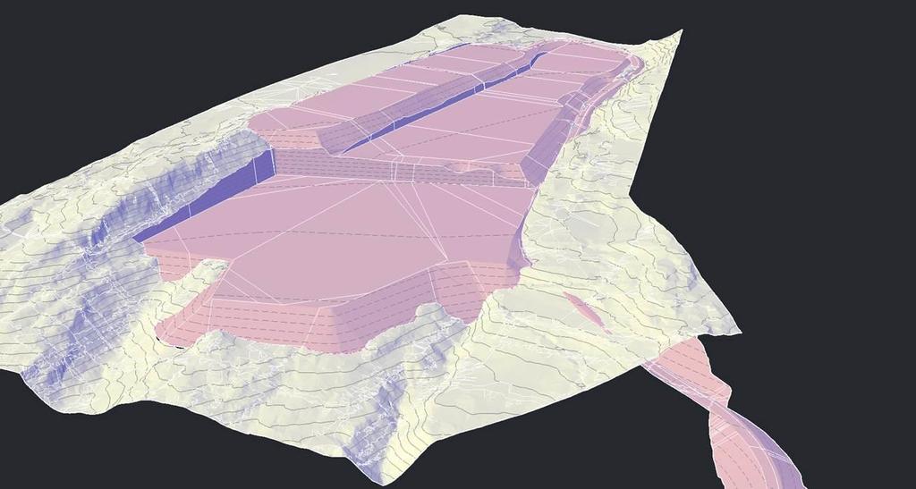 Figur 4-2: 3D-modell av ferdig planert næringsområde. (Sweco, 15.03.2017).