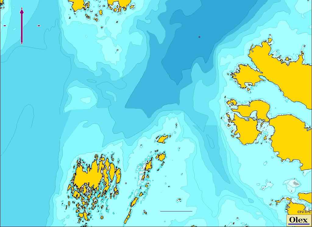 2. Kartkilde: Olex. Bokn 1 (2011) Boknafjorden Kvitsøy Anlegg Figur 2.2. Utsnitt av Boknafjorden med referansestasjonen i dypet og skisse av anlegget ved Kvitsøy.