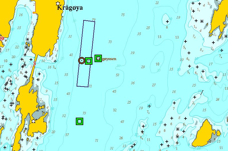 Kvit 2 Kvit 1 Kvit 3 Figur 2.3. Detaljkart over lokaliteten med stasjonsplasseringene (grønn firkant) og skisse av anlegget inntegnet.