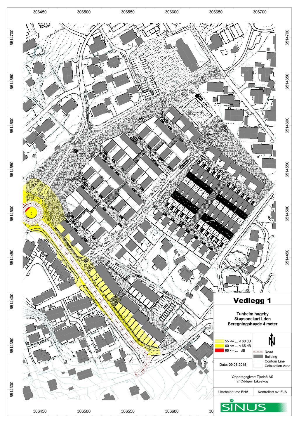 3 3 3 3 3 37 7 7 Vedlegg Tunheim hageby Støysonekart Lden Beregningshøyde meter 3 <=... < db <=... < db <=... db Dato: 9.