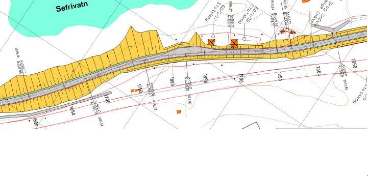 Utsnitt fra plan ved Sefrivannet.