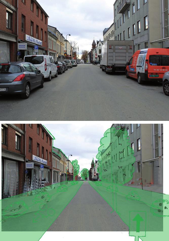 Det skal tilrettelegges for sykkel i følgende gater: Gateparkering i Kirkegata fjernes til fordel for sykkeltilrettelegging. Strekningen fra Tordenskjoldsgate til Torvet har høyest prioritet.