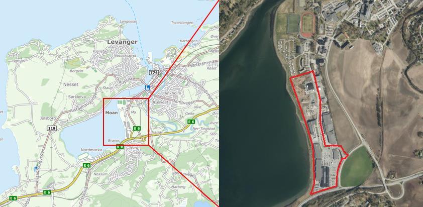 Planområdet Planområdet ligger på Moan i Levanger kommune, sør for Levanger sentrum.