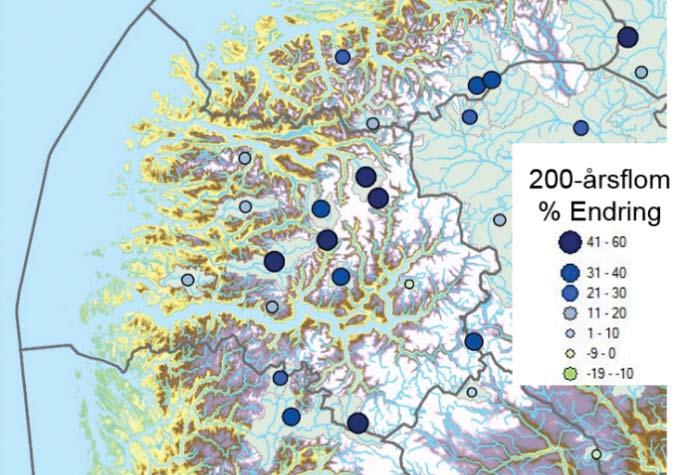 KLIMAPROFIL HORDALAND fordi nedbøren aukar og meir nedbør kjem som regn i staden for snø.