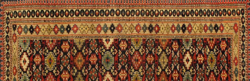 9 225. שטיח אוזבקי, דוגמת עופות ודגמים גיאומטריים על רקע שנהב. 184X130 ס"מ. 188. רנר בדוגמא פרסית, מדליונים מעוינים חוזרים על רקע אדום. 285X84 ס"מ. 189.