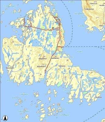 Skarpe gradienter mellom tørrhei og fukthei. Foto: Torhild Landøy. Kart over Værlandet. Kilde: Naturbasen.