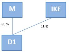 tingsinnskudd av aksjer i NewCo/DD fra M til D1. Revisjonsselskap D har preferanse for kontinuitet i DD, og har ikke erfaring med bruk av virkelig verdi i denne transaksjonen etter IFRS.