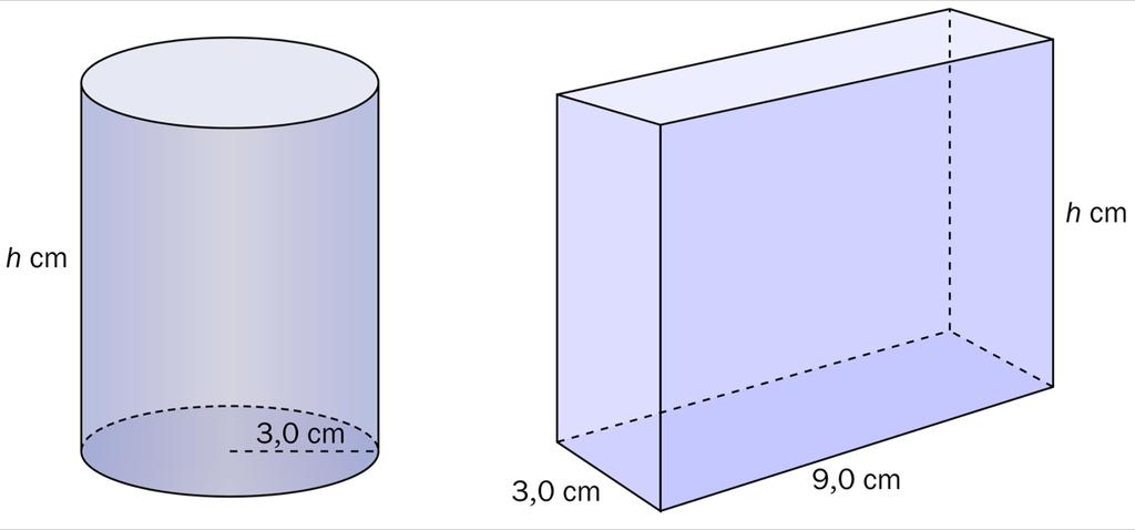 Oppgave 3 (1 poeng) En rett sylinder og et rett, firkantet prisme har samme høyde h. Hvilken av romfigurene har størst volum?