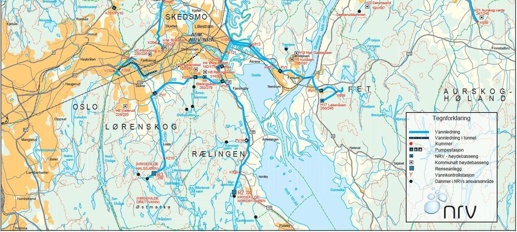 Selskapets ansvar omfatter alle anlegg som er nødvendige for å levere vann èn gros, herunder også reservevanns-anlegg.