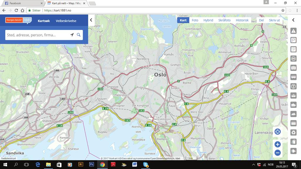 Figur 16 Kart over endelig utvalg Vi endte opp med et datasett bestående av 1416 observasjoner. 257 av disse manglet opplysninger om pris.