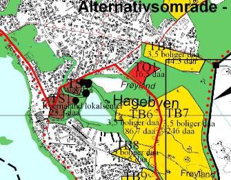 Kommunal detaljreguleringsplan for Kvernaland omsorgsenter 6 2.3 Interkommunal kommunedelplan for bybåndet sør Figur 2 Utsnitt av forslag til interkommunal kommunedelplan Planen er under utarbeidelse.