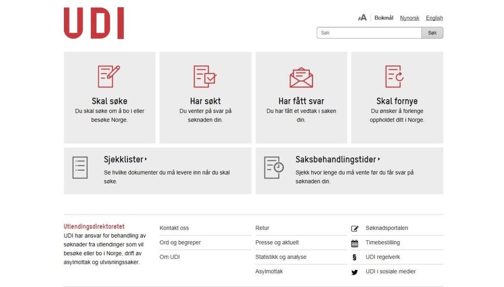 Skjermbilde 3: UDI.no UDI har videre en «Regelverksdatabase» (Udiregelverk.