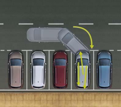 Dette skjer innenfor systemets begrensninger. S 05 Multikollisjonsbremsen bremser bilen automatisk ned til 10 km/t etter en kollisjon dersom ikke føreren selv griper inn.