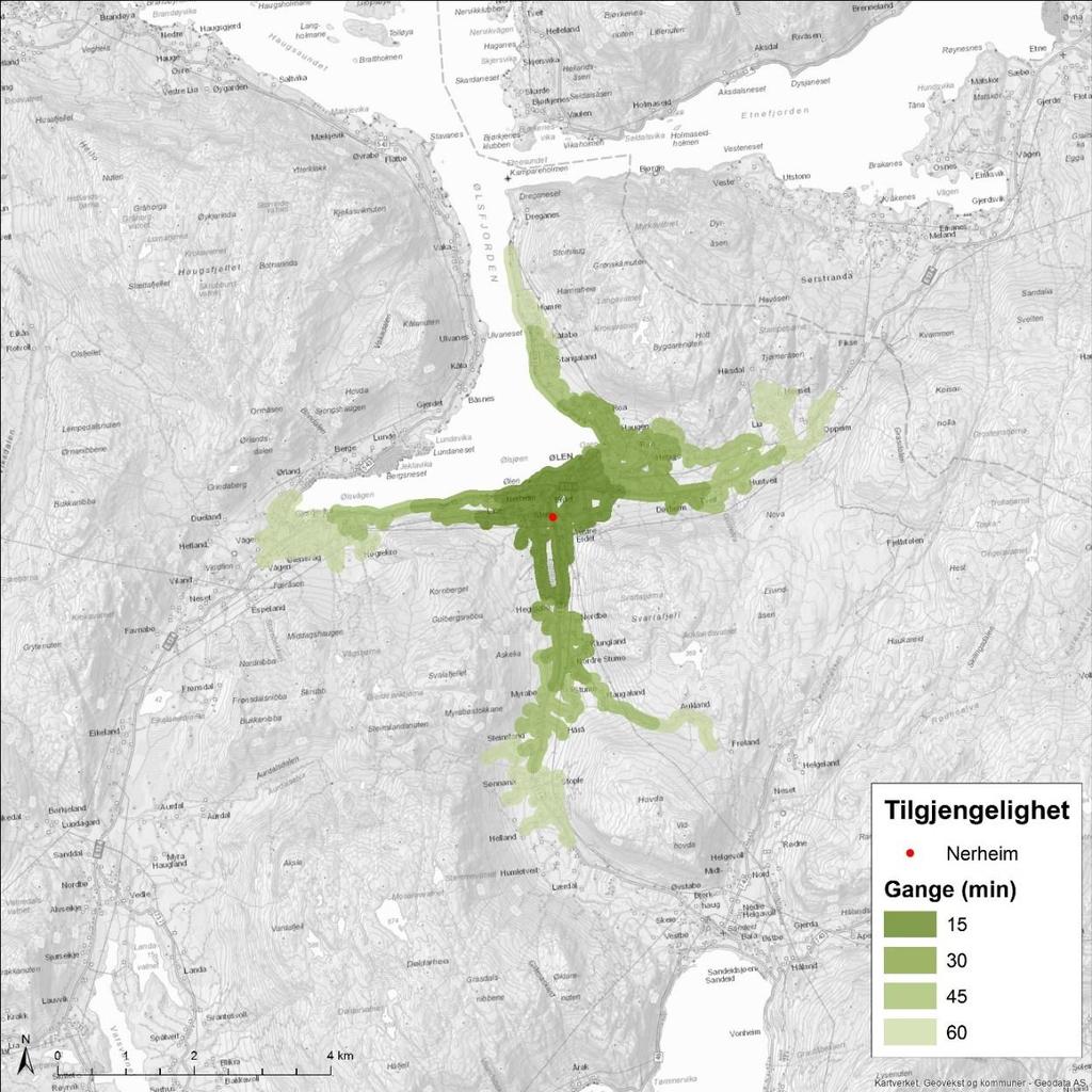 Side 8 av 25 4 Tilgjenge Tilgjenge med eit reisemiddel er eit uttrykk for moglegheitene for å reise til eit område med reisemiddelet uttrykt som gjennomsnitt reisetid for all besette.