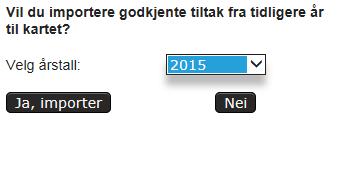 Dersom du ikke har tidligere søknader eller ikke ønsker å importere, får du opp boksen der du kan legge til eiendommer. Dette er eiendommene du skal tegne tiltak på.