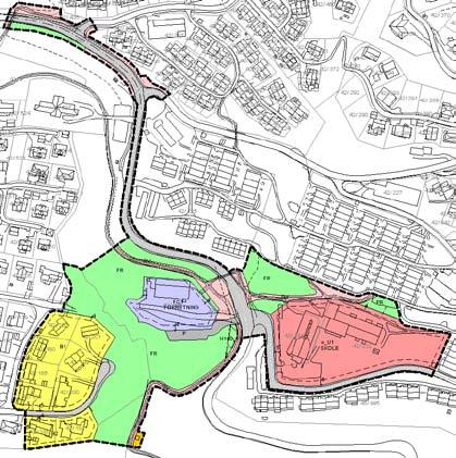 Figur 1-30: Eksempelet viser en reguleringsplan med tilhørende tegnforklaring vist i en forvaltningsløsning, uten basiskart.