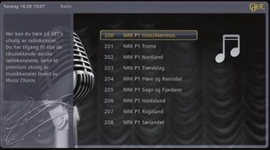 Radio Musikk til enhver anledning a Med din Get box Mikro kan du høre på over 40 sjangerbestemte musikkradiokanaler. Her finner du alt fra klassisk musikk til hardrock.