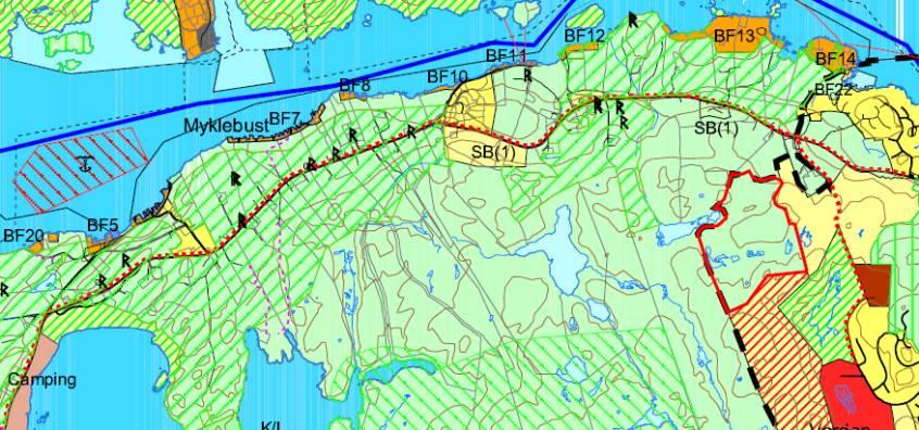 Reguleringsplan for gang- og sykkelvei Fv 65 Leidland Skadbergstranden 2. gangsbehandling. nnledning og bakgrunn Rådmannen gjør oppmerksom på at det til saken kun er lagt ved A3 kart i farger.