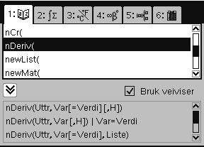 Dette betyr at den momentane veksthastigheten er 4,4 liter per minutt etter to minutter. Alternativ 2: Tast k1n 1^1Xq+10,X=2. gir svaret 4,4.