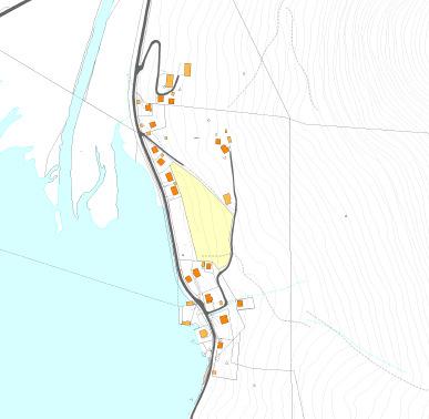 Rasvurdering av potensielle utbyggingsområde 41 Område: Ulvestad, bustadområde (nord) Det føreslegne området ligg frå 2 til 20 m.o.h oppom kommunevegen.