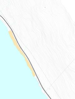 Rasvurdering av potensielle utbyggingsområde 8 Område: Kvist, hytteområde Områda ligg på nedsida av riksvegen innom Kvist. Området er ein relativt smal ca 20-30 m.o.h avsats før terrengert går bratt ned til sjøen.