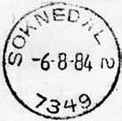 Stempel nr. 10a Type: I22N Utsendt?? SOKNEDAL 1 Innsendt?? Registrert brukt fra 19-9-80 FH til 14-1-89 HAa Stempel nr. 10b Type: I22N Utsendt?? SOKNEDAL 1 Innsendt?? Registrert brukt 21-07-95 IWR Stempel nr.