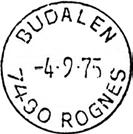 1943 Registrert brukt fra 24 VIII 43 ØRK til 22 IX 43 OGN Stempel nr. 5 Type: I25N Utsendt?? BUDALEN A Innsendt?