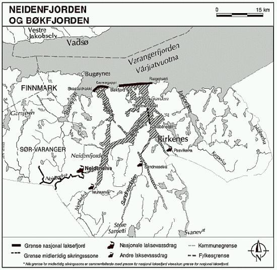 Side: 26 av 40 Området som er gitt status som nasjonal laksefjord er vist i figur 6 nedenfor. Konsekvenser av utbygging av KILA for villaksen blir også omtalt under temaet Naturmiljø i sjø.