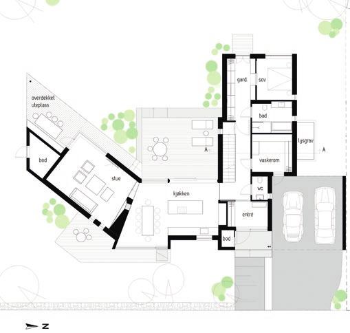 Plan 2. etasje Korridoren i 2. etasje har overlys og inneholder både garderobe og arbeidsplass 22 Plan 1.