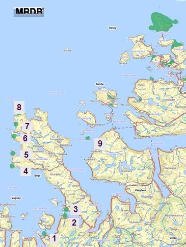 MOB område C Sommer Vinter MOB C Sommer 1. Flatholmen-Venøy-Sandvikholmen er et hekkeområde for sjøfugl 2. Øygardsvika er et viktig våtmarksområde og rasteplass for sjøfugl 3.