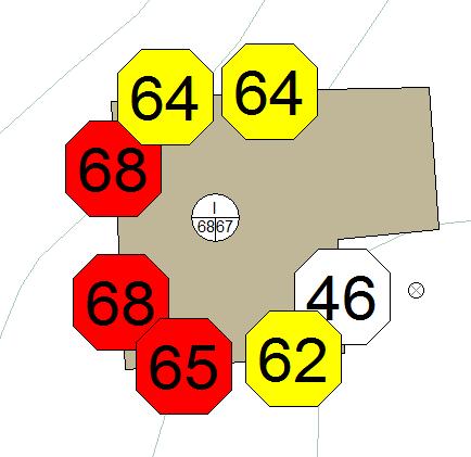 10 cm isolert bindingsverk. Uisolert mot kaldt loft. 2-lags vinduer. Tallerken-/klaffventiler. Beregningsforutsetninger: Trafikkdata på E134 Vinjevegen, år 2030: ÅDT 2.