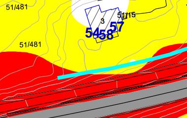 etg Situasjon 3 66,8 67,2 67,1 Situasjon 3, skjermet 58,7 64,6 67,1 FIGUR 10 Oversikt av skjermet situasjon, fasadenivåer (L den).