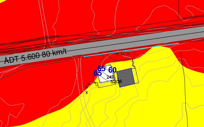 67,8 68,1 Situasjon 3 71,7 72,0 Situasjon 3b 70 km/t 70,1 70,4 Situasjon 3c 60 km/t 68,3 68,6 FIGUR 97 Det