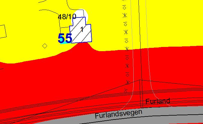 og høyere etg. oppfylles ikke med 2,5 m høy støyskjerm ved boligene.