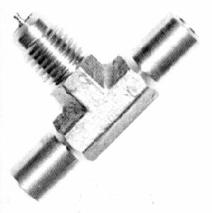 x 1/4" flare, m/ Schrader- 150,- 24030119 T-stykke (messing) - 1/4" flare x 1/4" flare utv.