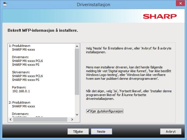 Innholdsfortegnelse Windows/velge programvare som skal installeres Installere skriverdriveren / PC-Fax-driveren (felles prosedyre) Standardinstallasjon / Avansert installasjon 5 Følg instruksjonene