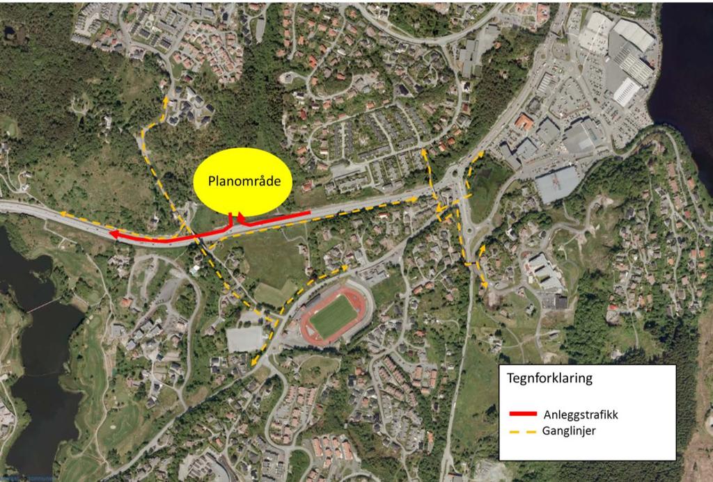 3.1.2 Midlertidig avkjørsel direkte fra Flyplassvegen til/fra planområdet.